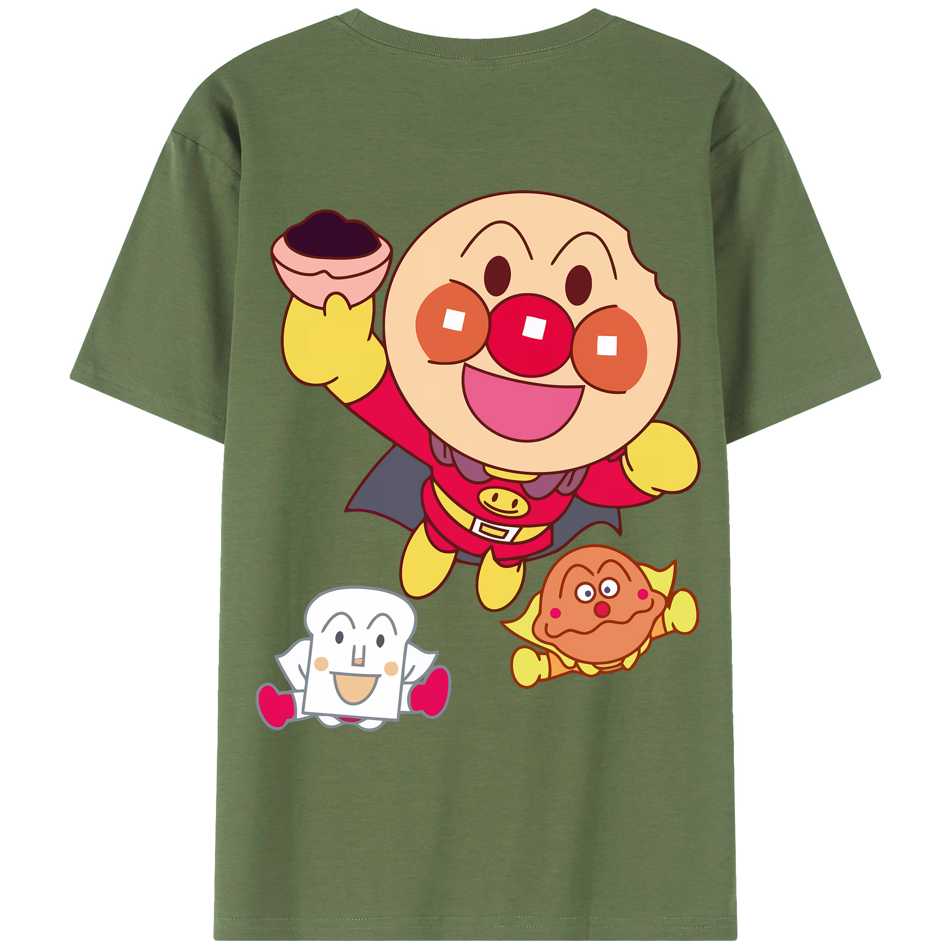 （画像用） アンパンマン Anpanman 綿100％ メンズ半袖Tシャツ（バックプリント） 通気性